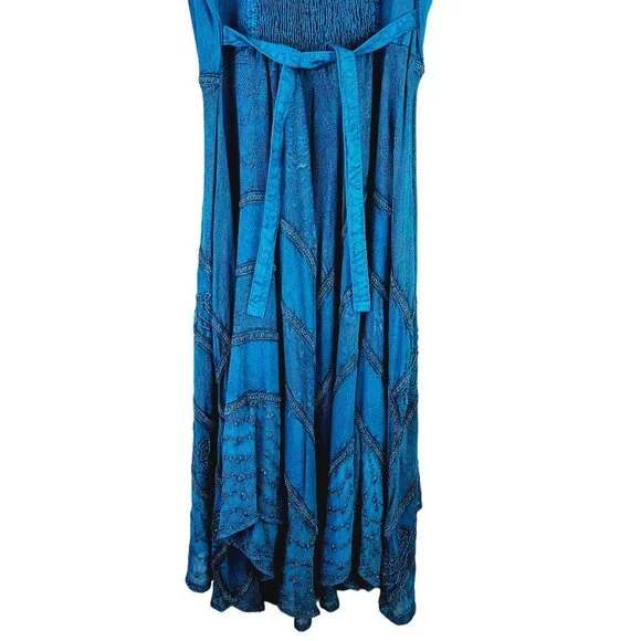 Vintage Advance Apparels Tie Dye Sear Sucker Sleeveless Assymetrical Dress, NWT - Picture 6 of 9